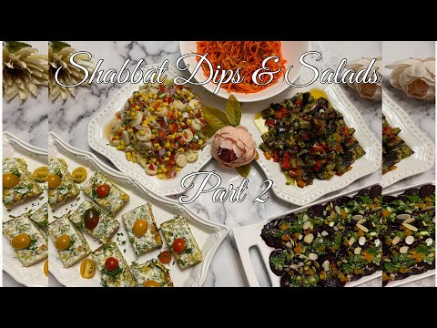 Shabbat Dips & Salads Part 2 Eggplant Salad/ Beet Carpaccio/ Corn & Hearts of Palm/ Zucchini Stacks