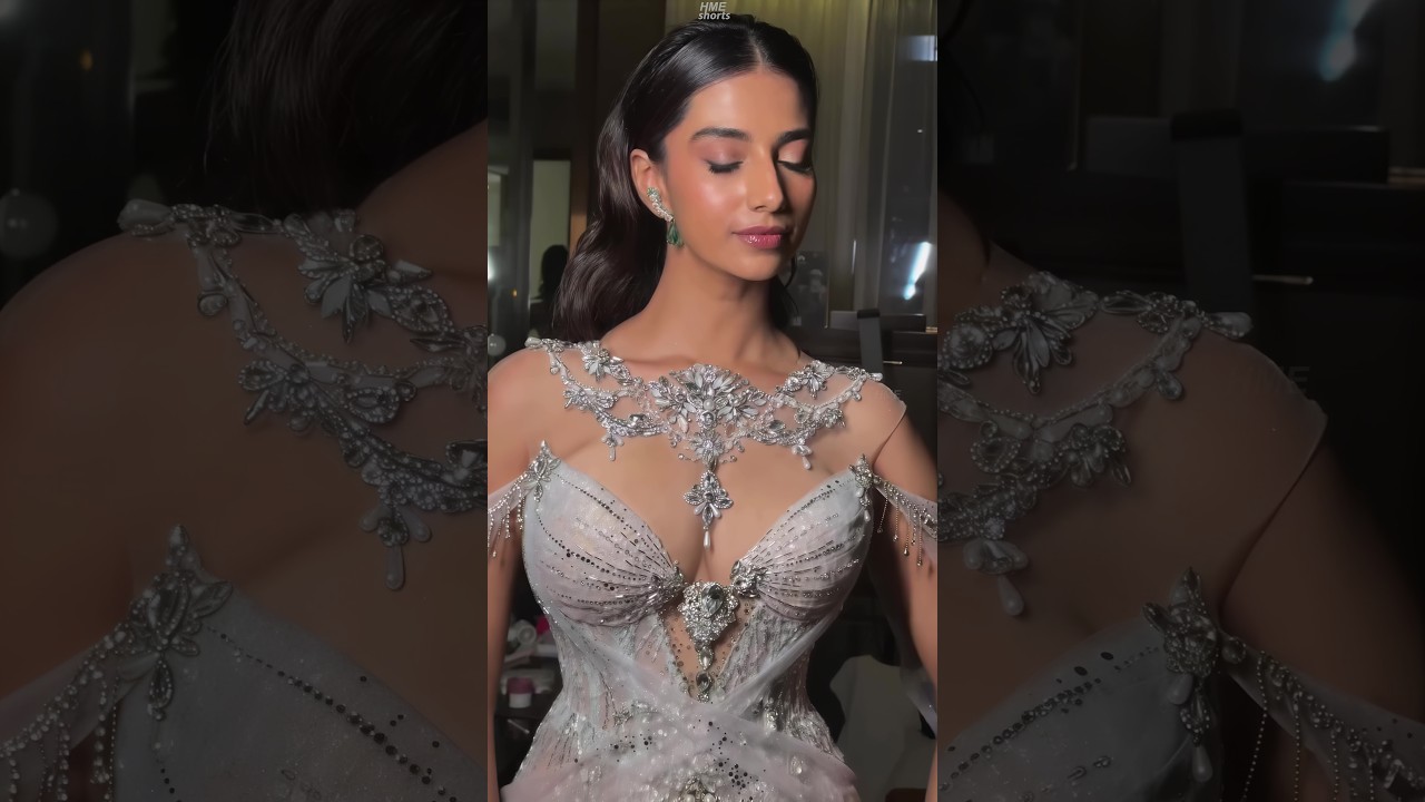 Meenakshi Chaudhary Photoshoot in White Gown Edit 4K 60FPS