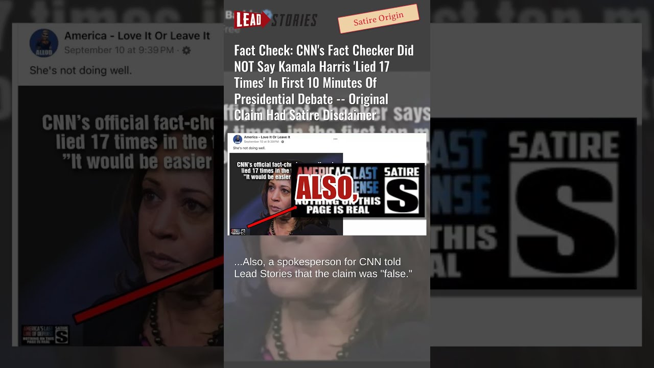 CNN S Fact Checker Did NOT Say Kamala Harris Lied 17 Times In First 10 Minutes Of Debate