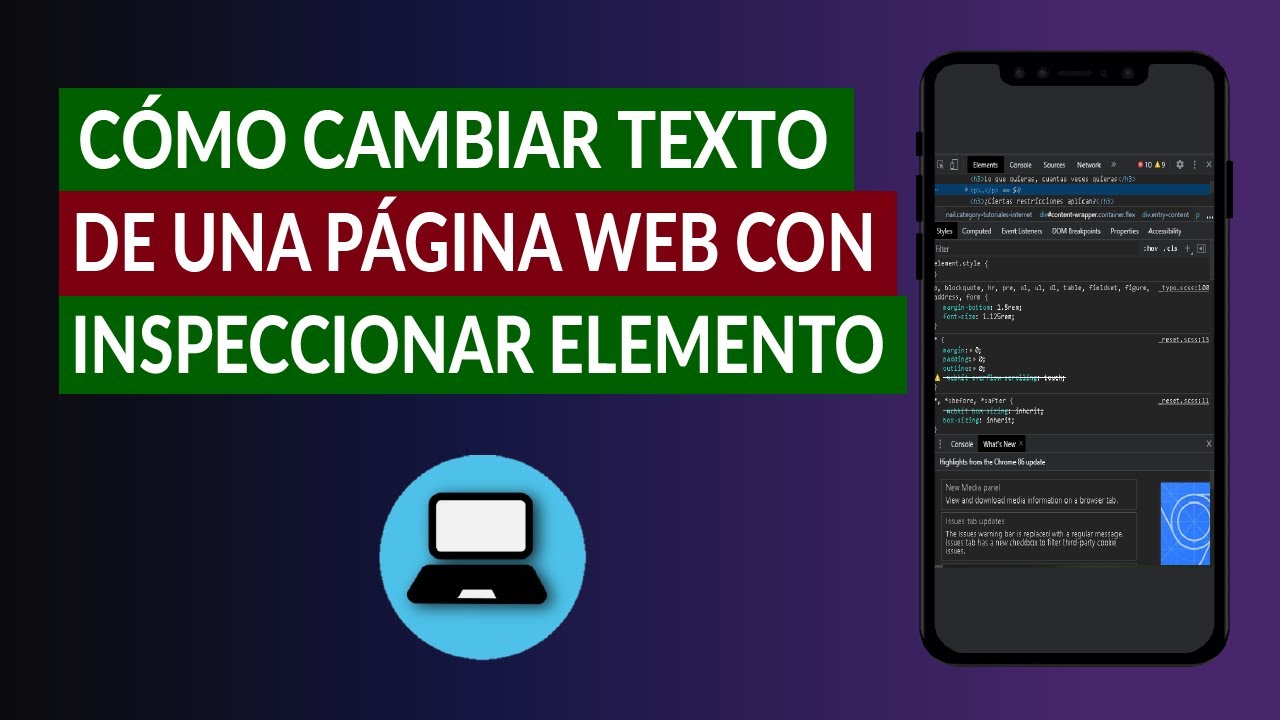 Cómo Modificar o Cambiar Texto de una Página Web con Inspeccionar Elemento  - YouTube