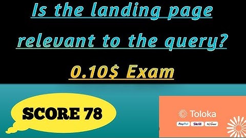 Is the landing page relevant to the query? 0.10$ Exam