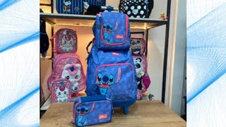 Kit mochila de rodinhas do Stitch