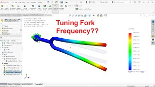 Frequency Analysis of Tuning Fork  in SolidWorks Simulation
