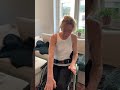 Quadriplegic using standing chair independently