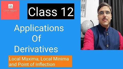 Class 12 Local Maxima  Local Minima and Point of Inflection