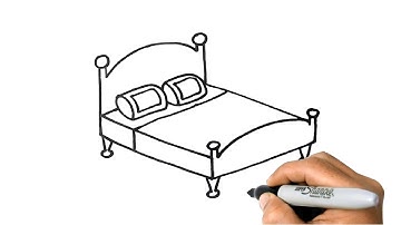 How to DRAW a BED Easy Step by Step