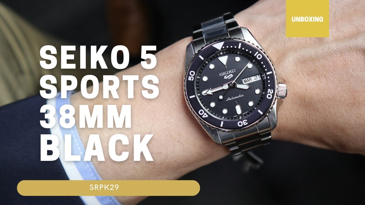 Unboxing Seiko 5 Sports Black dial SRPK29 -