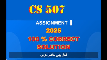 cs 507 assignment 1 solution fall 2025