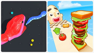 Sandwich Runner VS Snake Clash.io - Best Android Gameplay, Mobile Games 