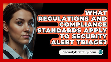What Regulations And Compliance Standards Apply To Security Alert Triage? - SecurityFirstCorp.com
