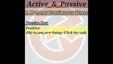 Present Continuous.(Passive Voice)