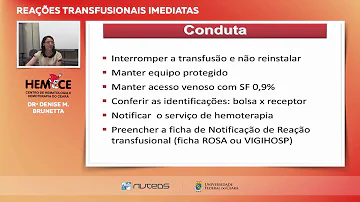 O que fazer diante de uma reação transfusional?