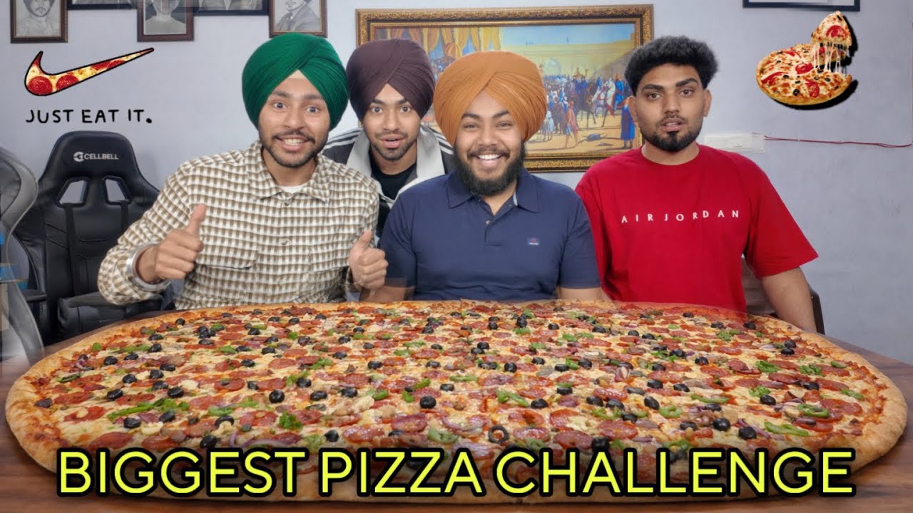 Biggest pizza eating challenge 🥶