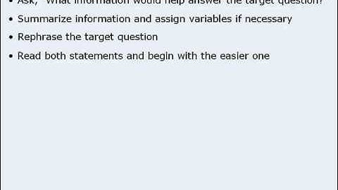 GMAT Data Sufficiency - Lesson 16 - Strategy, Part II