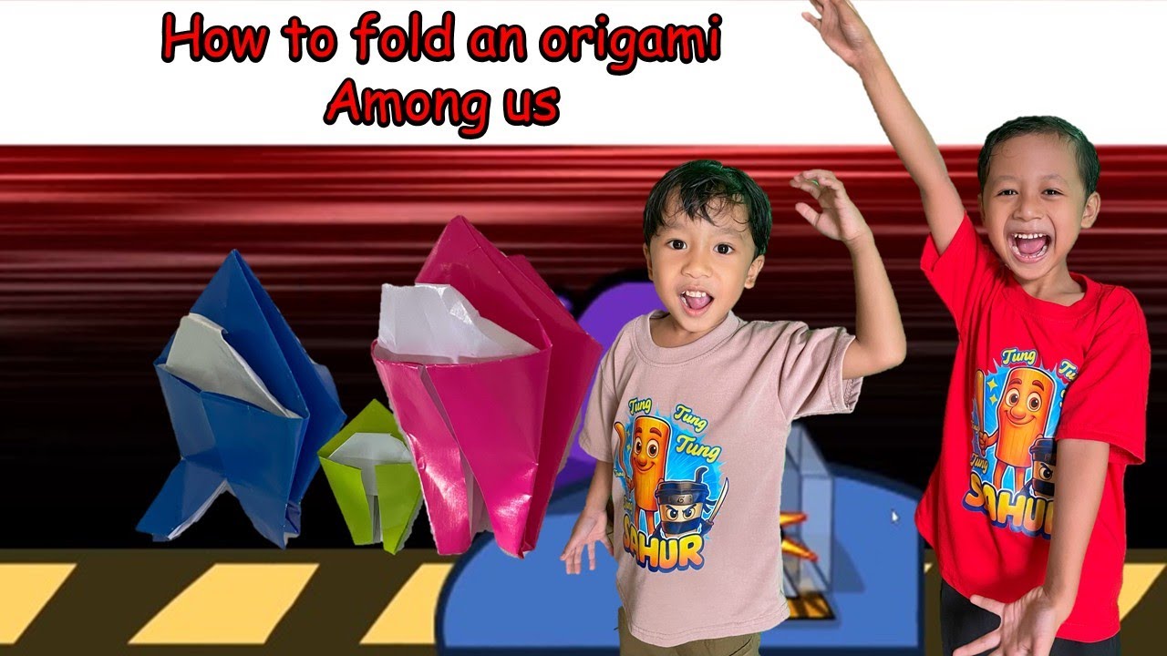 membuat origami among us