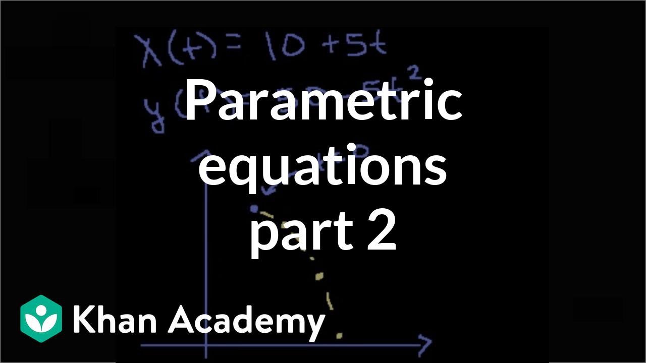 Removing The Parameter In Parametric Equations Video Khan Academy