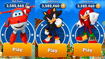 Shadow in Super Wings Jett Run vs Sonic Dash vs Sonic Dash 2 Sonic Boom Gameplay