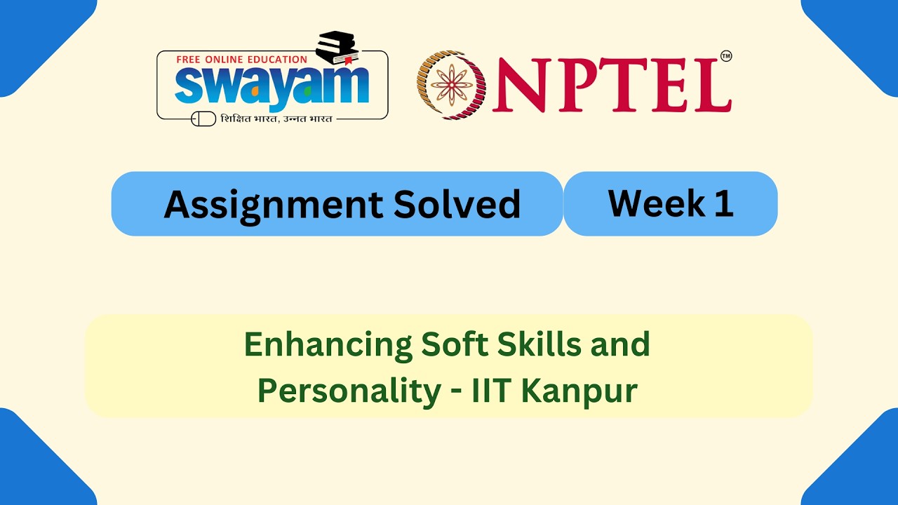Enhancing Soft Skills and Personality Week 1 || NPTEL Answers 2026 || #nptel #nptel2026 #myswayam