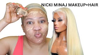 VIRAL👆💄 NICKI MINAJ DOLL makeup Transformation👉MAKEUP TUTORIAL| Sarah Afiovana Wig