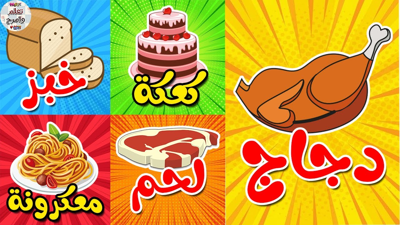 تعليم الأكل للأطفال باللغة العربية بالصوت والصورة