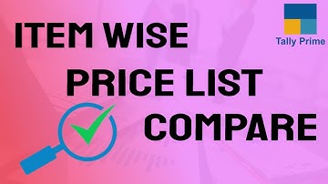 Item wise price list compare report TALLY PRIME