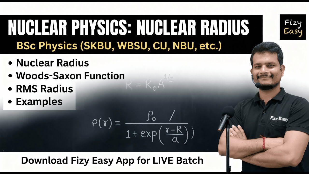 Nuclear Radius, Woods–Saxon & RMS Radius Explained | Pappu Sir