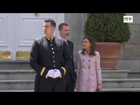 Felipe VI y doña Letizia reciben a Peña Nieto y Rivera