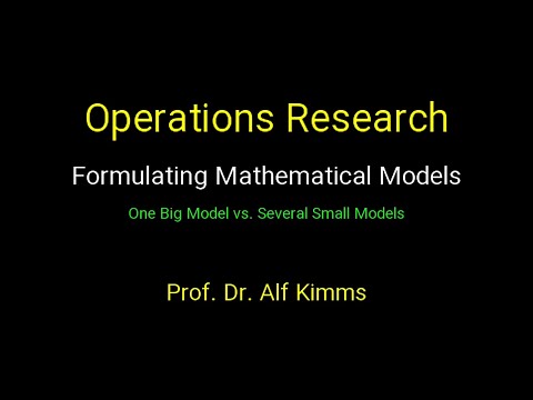 Operations Research: Formulating