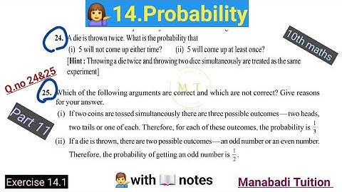 10th class math| Chapter 14| 🙋‍♀️Probability| Exercise 14.1🤷 |Q no 24&25|CBSE|NCERT| part 11