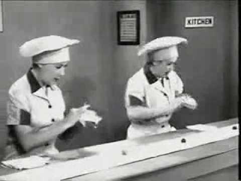 chocolate packaging scene from I Love Lucy and turn it into a psycho suspen...