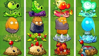 PvZ2 4 Plant Teams: PEA x VINE x NUT x TRAP x BOMB Who Will Win? Team Plant Battlez.