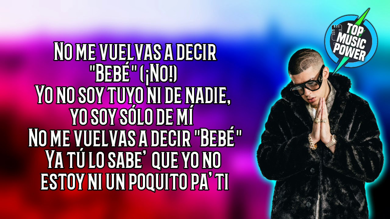 Bad bunny Solo de mi (LETRA / LYRICS) YouTube