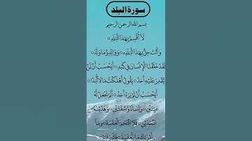QURAN SURAH AL BALAD سورة البلد #egzonibrahimi #quran #surahalbalad