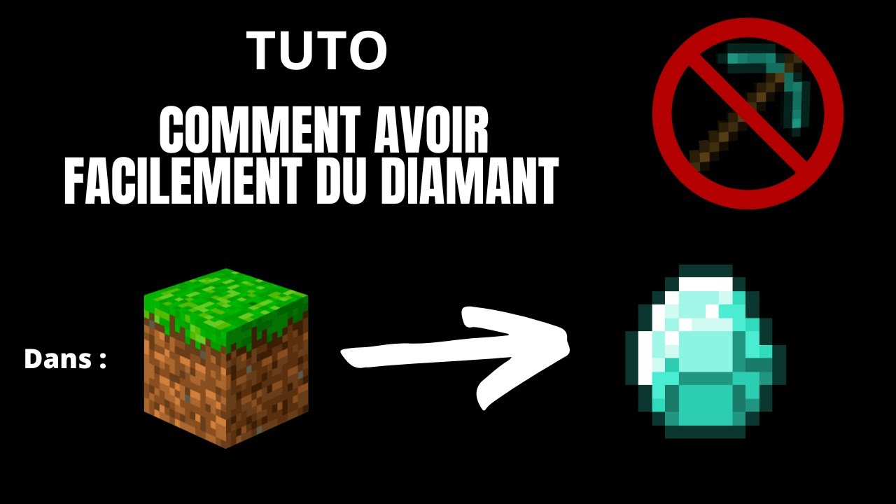 COMMENT AVOIR DU DIAMANT FACILEMENT DANS MINECRAFT (sans miner) - YouTube