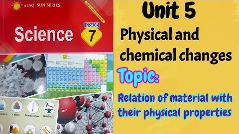 AFAQ sun series Science Class 7 Unit 5| Relation of Material to their Physical properties