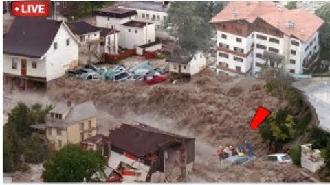 Een hartverscheurend tafereel uit Portugal! Slecht weer, overstroomde huizen en weggespoelde auto...