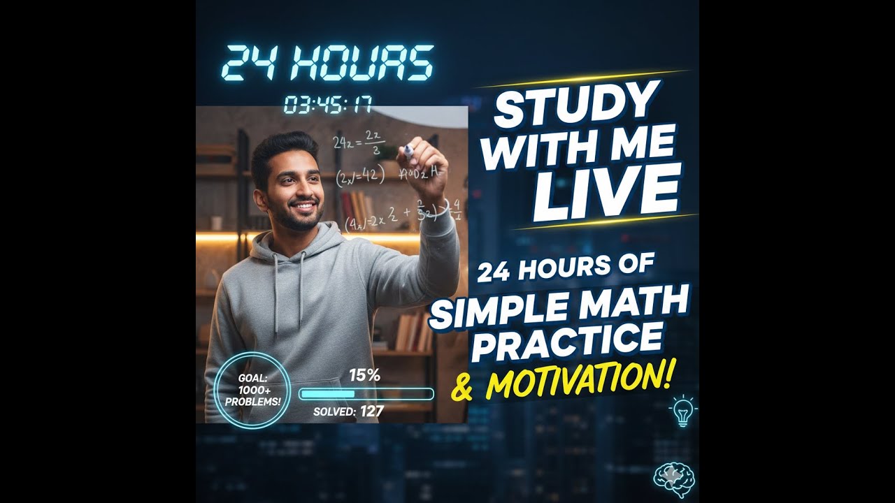 Study With Me LIVE: 24 Hours of Simple Math Practice & Motivation