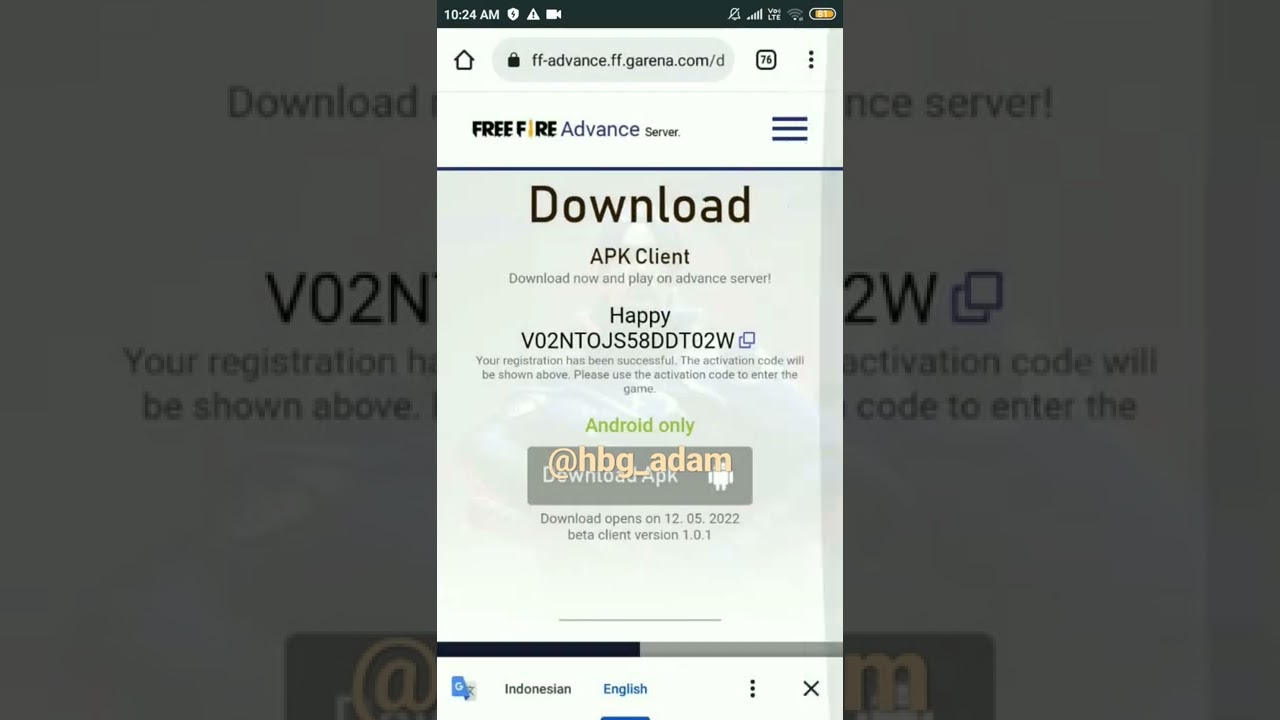 Free Fire Advance Server KEY Giveaway || free fire MAX 