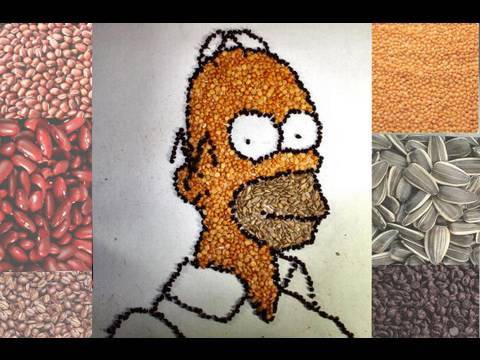 Homer Simpson Drawn With BEANS!