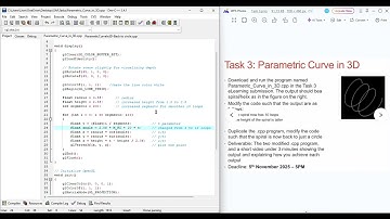 Task 3 Parametric curve in 3D