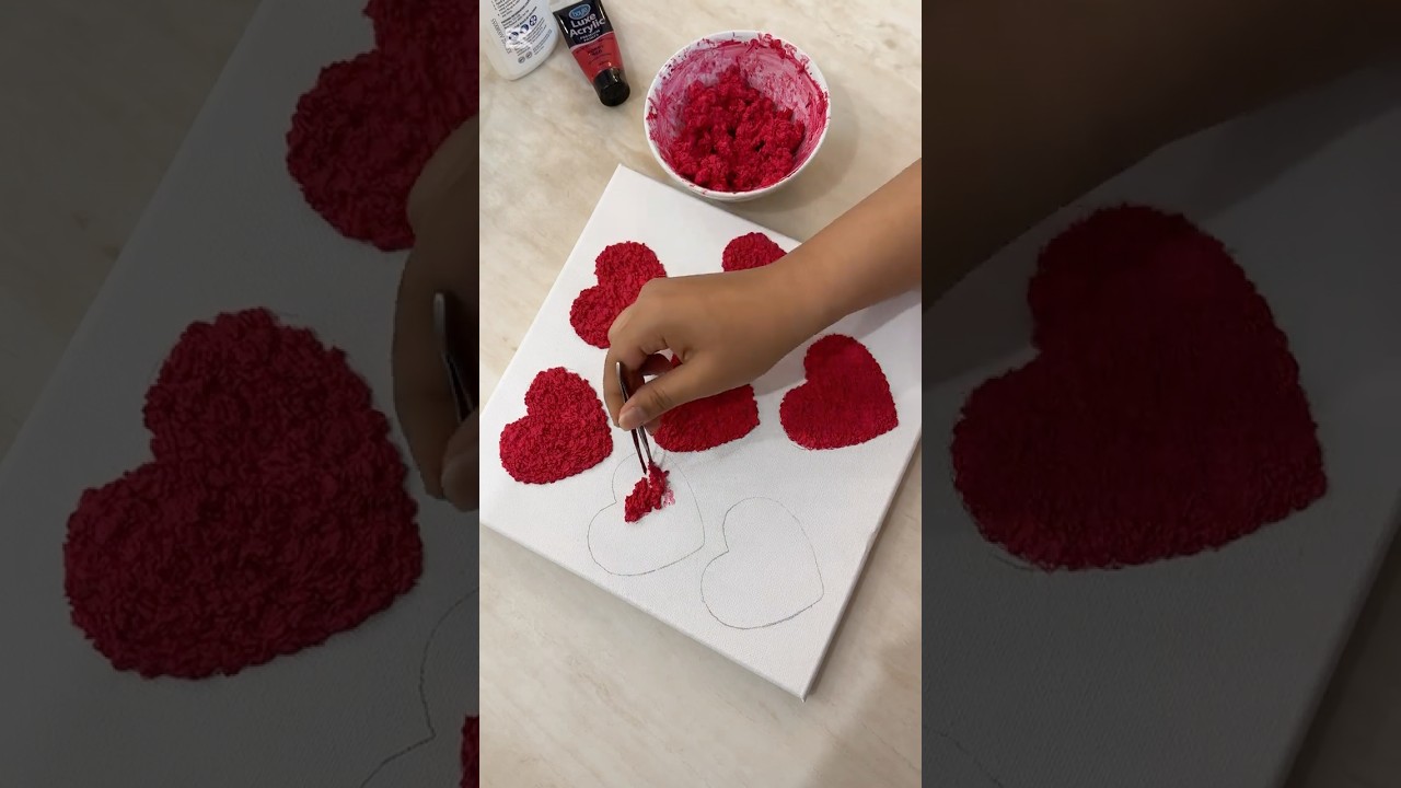 &ldquo;Creating a heart with tissue paper + white glue + acrylic paint 🎨❤️&rdquo;