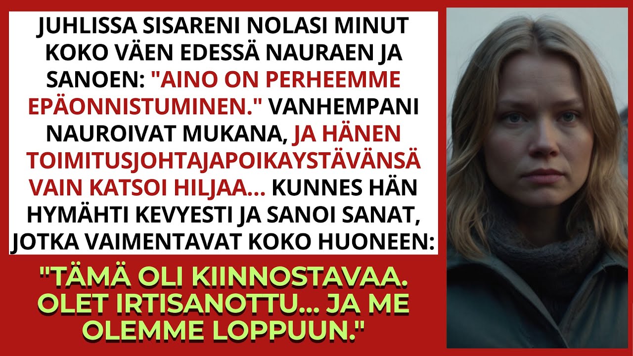 Sisareni nolasi minut juhlissa hänen toimitusjohtajapoikaystävänsä edessä – kunnes totuus paljastui