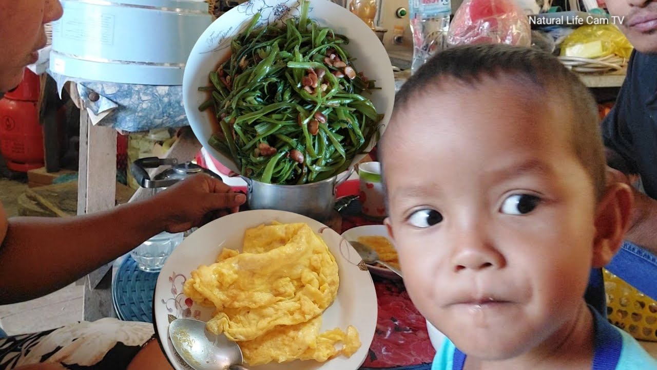 Country Side LifeYummy Stir Fry Water Spinach And Egg Fry Cooking