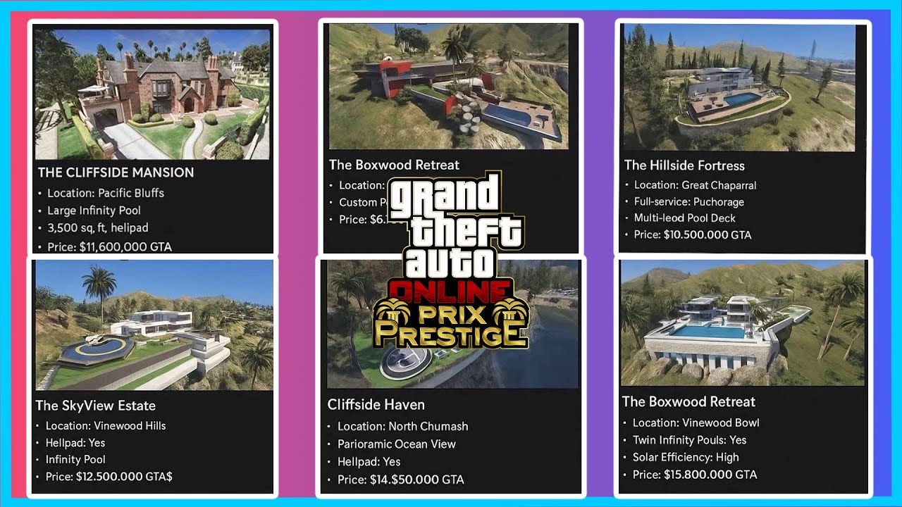 NEW GTA ONLINE MANSIONS LEAKED?! LOCATIONS & PRICES REVIEW - YouTube