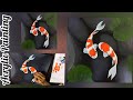 Easy Koi Fish  Acrylic Painting/ Acrylic Fish Painting On Canvas /Amrush Art Gallery