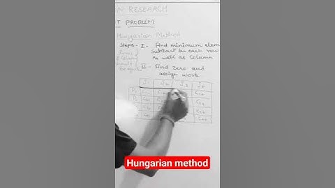 Hungarian method | Assignment Problem | Operation Research