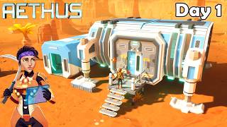 DAY 1 in this GORGEOUS New Sci-Fi Survival Crafting Game - Aethus Gameplay screenshot 4