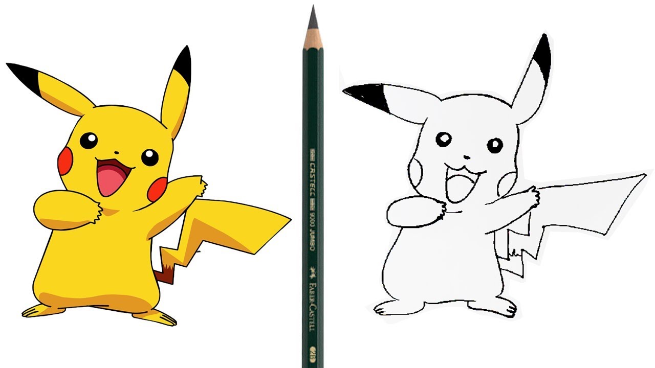 gambar pikachu yang mudah