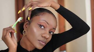 how to : sleek bun /chignon bas plaqué sur cheveux crépus||grace mackuson