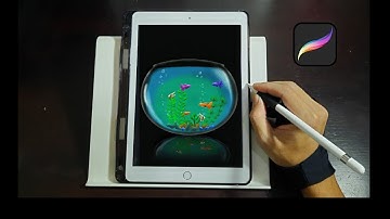 Fish Bowl 🐠 Aquascape illustration on Ipad | Procreate